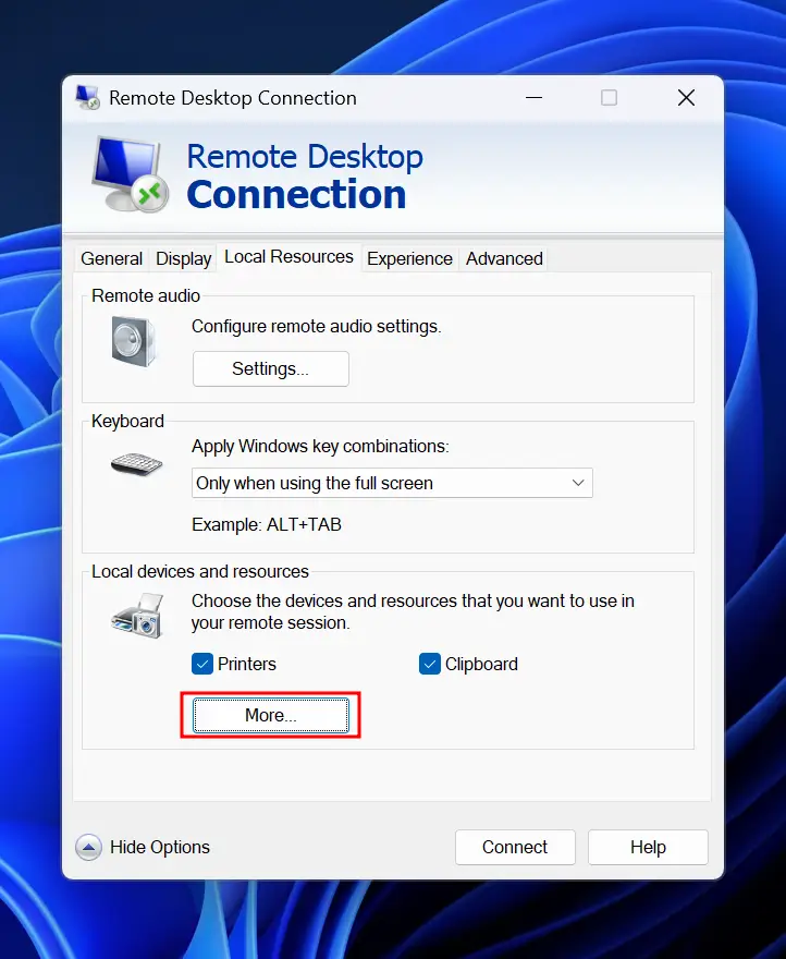 click the more
