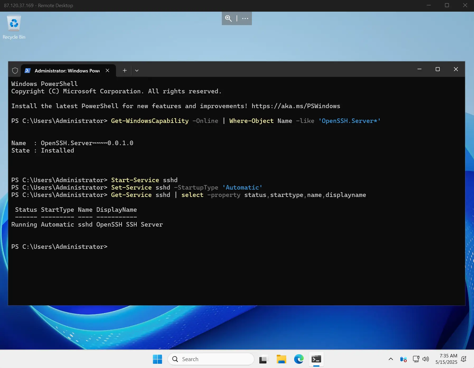 powershell start