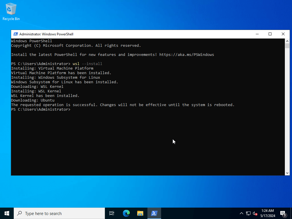 restart after install