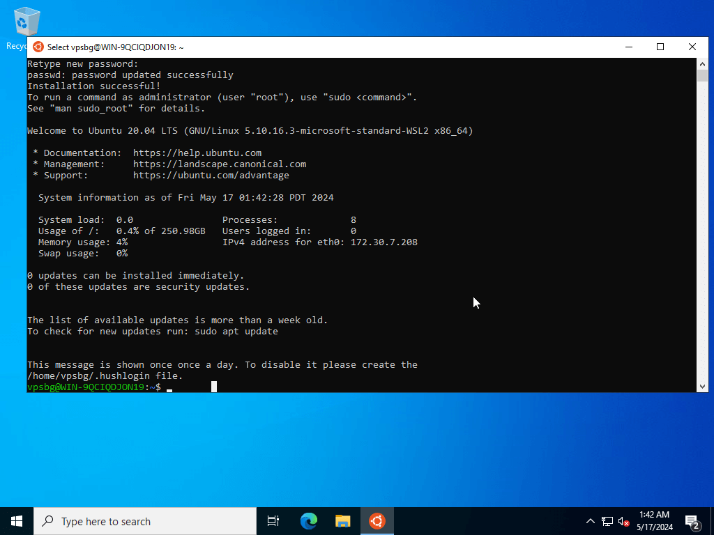 after unix creation