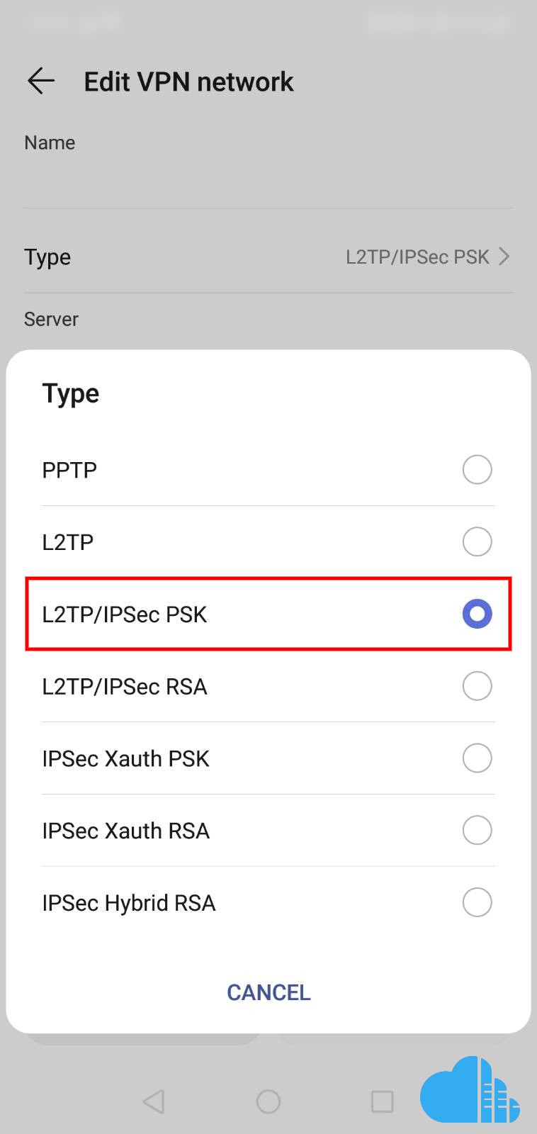 change the protocol to L2TP ipsec